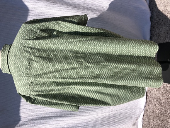 Shaquille O'Neal XLG Men's Shirt 4XLT Button Short Sleeve Lgt/Med Green Pattern - Picture 6 of 6